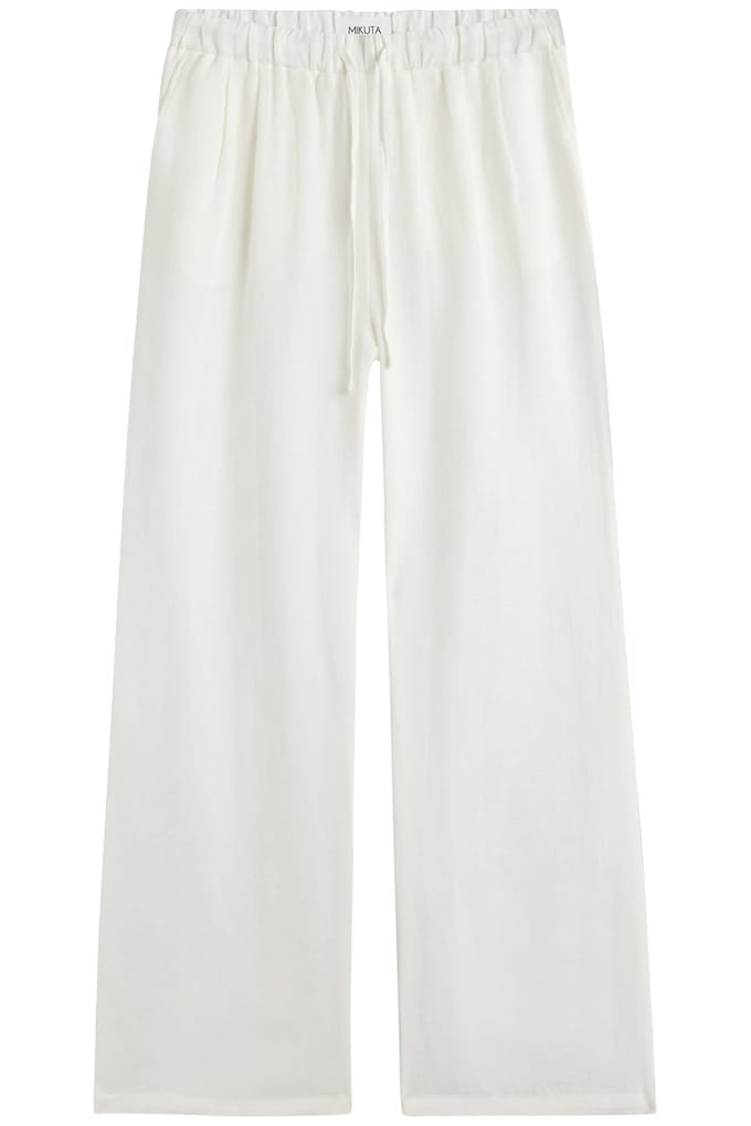Mikuta The White Loose Linen Pants Taglia: S | Pantaloni da completo Outlet | Donna | Bianco