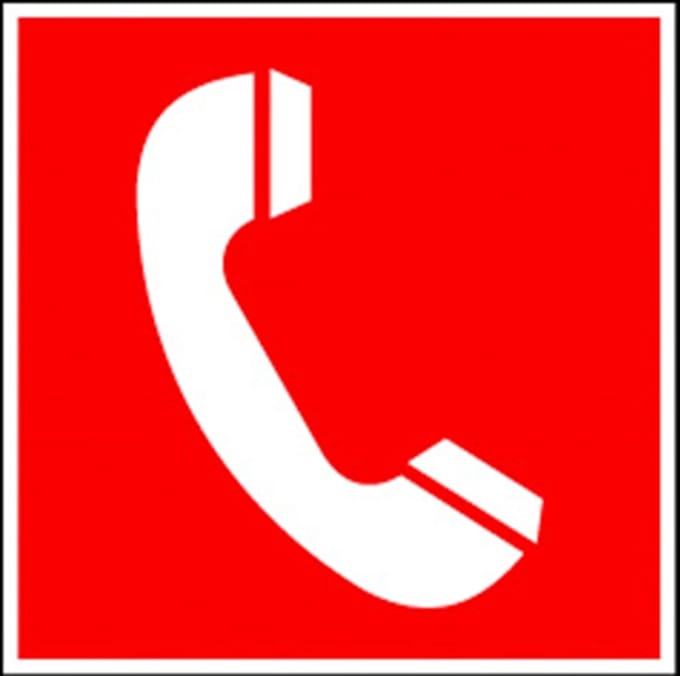 Picto Telefoon Brandalarm Sticker 200X200 Mm. 800258