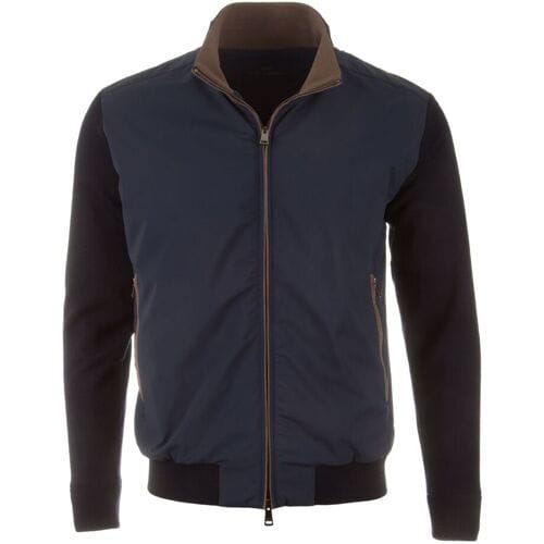 Paul & Shark Vest Summer Wool Knit Hybrid with Full Typhoon Platinum Front Donker Blauw / male