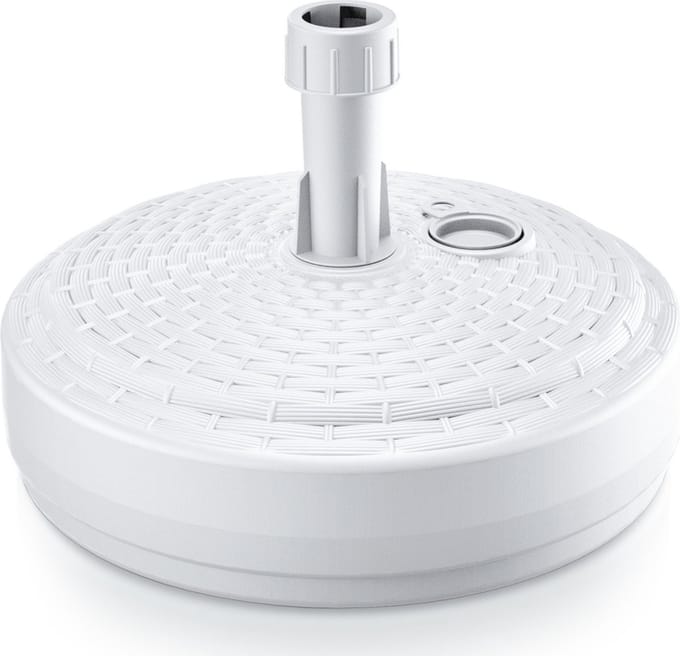 Prosperplast Parasolvoet - rond - rotan - wit - 10L - Dia 42 cm - kunststof - houder