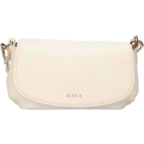 BIASIA Leren schoudertas Path Flap Bag Avorio wit