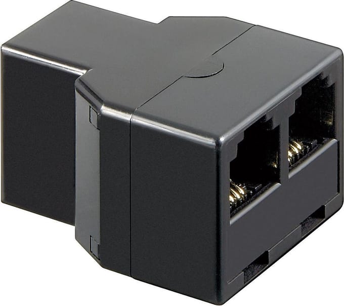 RJ11 (v) - 2x RJ11 (v) telefoon splitter / zwart
