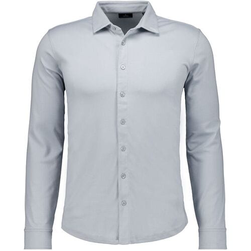 Ragman Overhemd Uni Color Pima Cotton Jersey Kent Silver / male