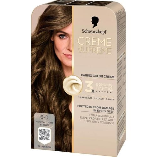 Schwarzkopf Creme Supreme 6-0 Natural Light Brown 1 st
