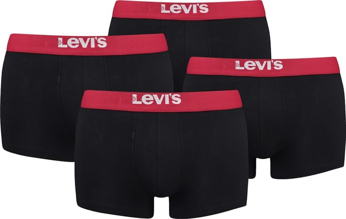 BOXERS 4-pack Levi's Solid Basic herenboxershorts, gemaakt van biologisch katoen