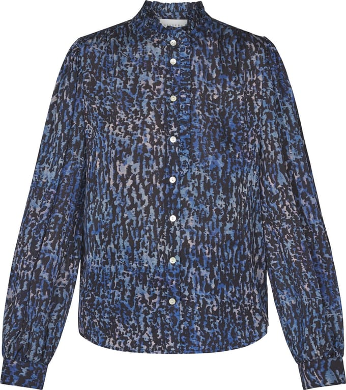 SISTERS POINT Virsa-sh4 - Dames Blouse - Blue graphic - Maat S