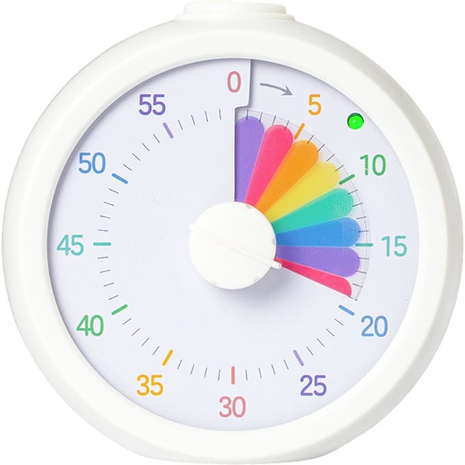 Visuele timer - regenboog - wit