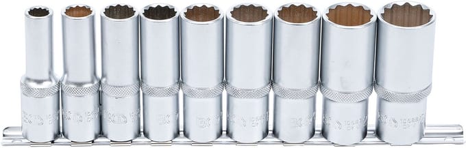 BGS Doppenset twaalfkant, diep 1/2 10 - 24 mm, 9 delig