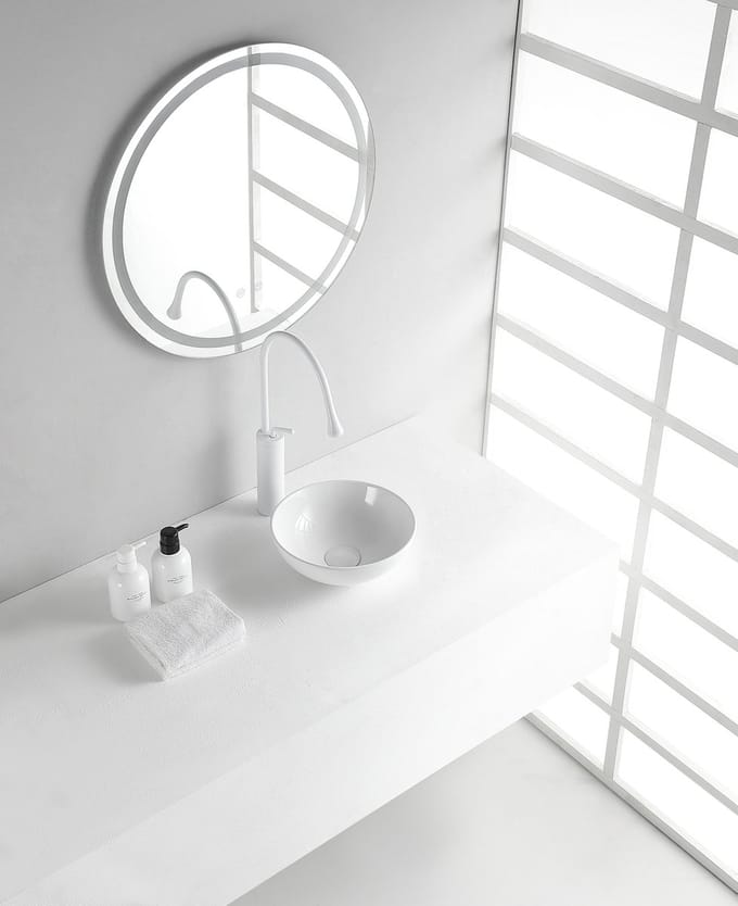 Wiesbaden Kimo Waskom Rond 27,5 x 10,5 cm - Keramiek Glans Wit