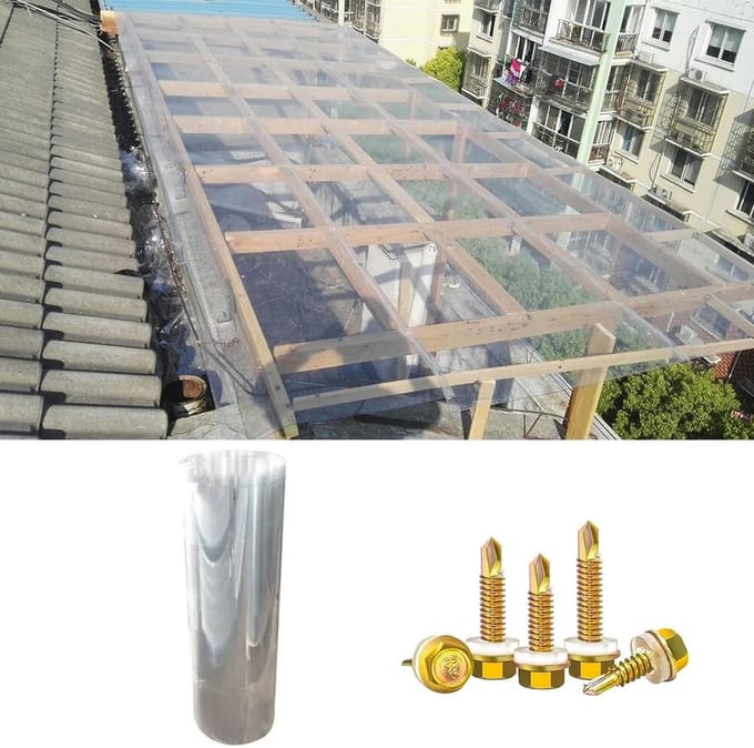 Polycarbonaat Platen - Dakpanelen Kassen - Tuin Overkappen - UV Bestendig - 1.56 x 6m - Transparant