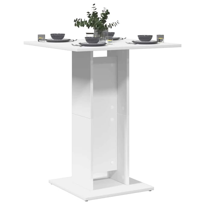 vidaXL - Bistrotafel - 60x60x75 - cm - bewerkt - hout - wit
