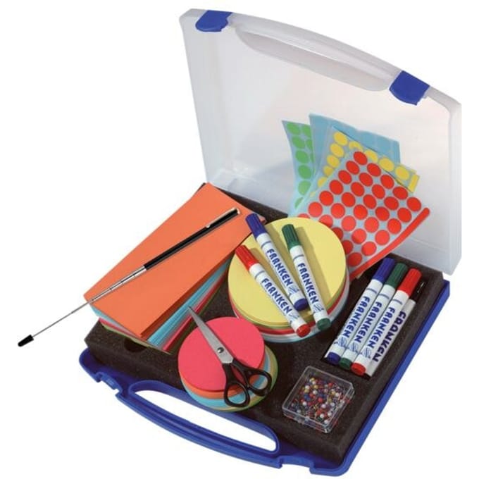 FRANKEN Moderation Case MINI, moderatorkoffer met inhoud, meer dan 1.100 onderdelen, kunststof, UMKM