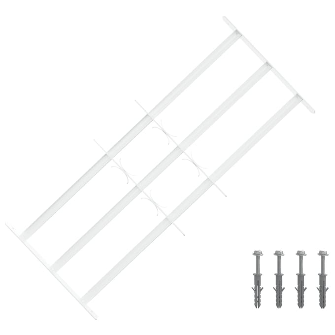 Grille de sécurité pour fenêtre avec 3 barreaux horizontaux réglable de 63 à 114 cm