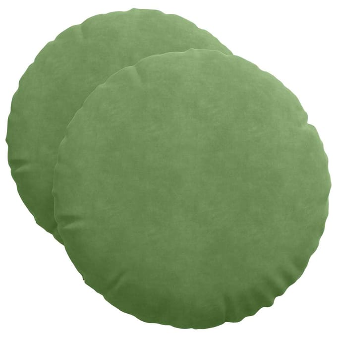 vidaXL - Zitkussens - 2 - st - Fluweel - Lichtgroen - Ø50 - x - 19 - cm