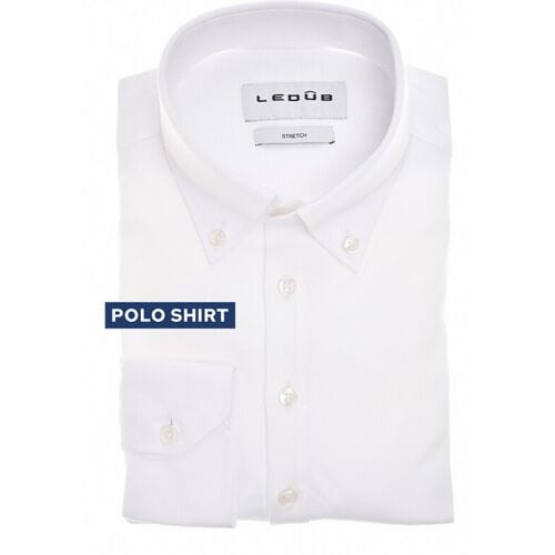 Ledûb Polo Long Sleeve Solid Color Cotton Jersey Wit / male
