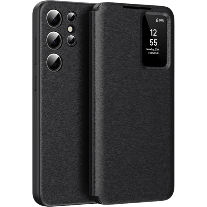 CaseBody Samsung Galaxy S25 Ultra Smart Cover Zwart