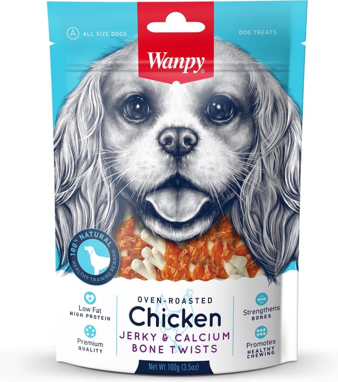 Wanpy | Chicken jerky & Calcium Bone Twists | Hondensnack
