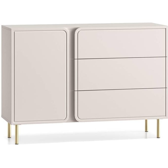 Selsey Loppa – Dressoir 1-deurs met 3 lades, kasjmierbeige, 120 cm