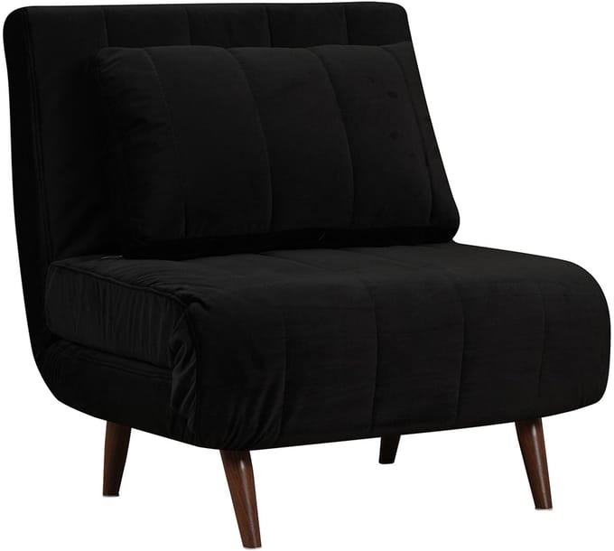Bronx71® Velvet slaapfauteuil Hanna zwart