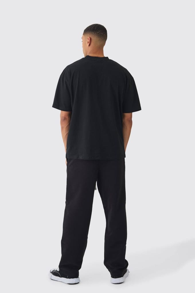 Oversized Drop Crotch Jogger | Black | Size Large
