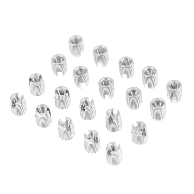 20pcs Stainless Steel SUS303 Self Tapping Slotted Screw Thread Insert M3 x 6mm