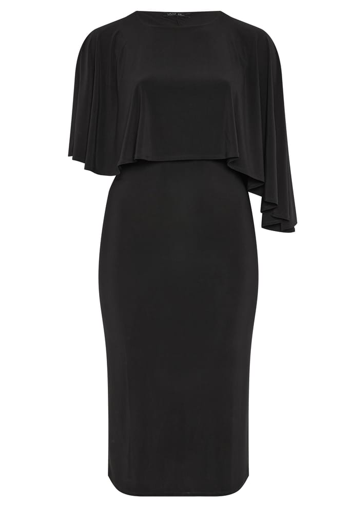 Limited Collection Zwarte Jurk Met Cape Size 48