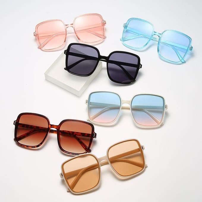 Zomer Dames Vierkante Gradiënt Zonnebril UV-bestendig Retro Trendy Mode Bril voor Dames gray