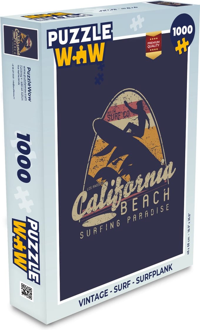 Puzzel Vintage - Surf - Surfplank - Legpuzzel - Puzzel 1000 stukjes volwassenen