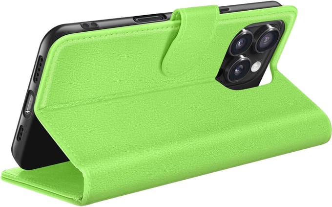 Zanae, Hoesje geschikt voor iPhone 16 Pro Max - Wallet Case & Magneetsluiting, Groen