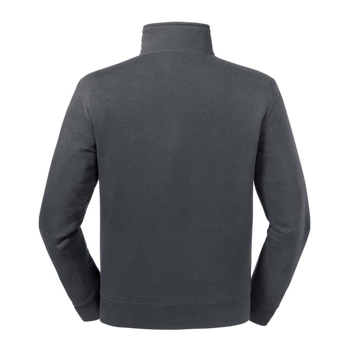 Russell Heren Authentieke Zip Neck Sweatshirt (Konvooi Grijs)