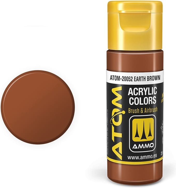 AMMO by Mig Jimenez Hobbyverf Acrylverf - MIG 20052 ATOM - Earth Brown - Acryl - 20ml Verf flesje - 20 ml