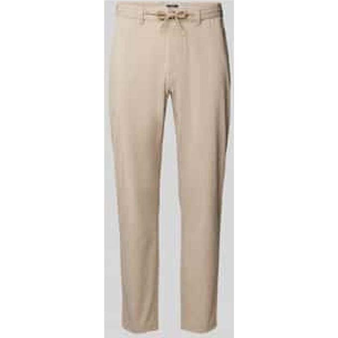 tapered fit stoffen broek met tunnelkoord