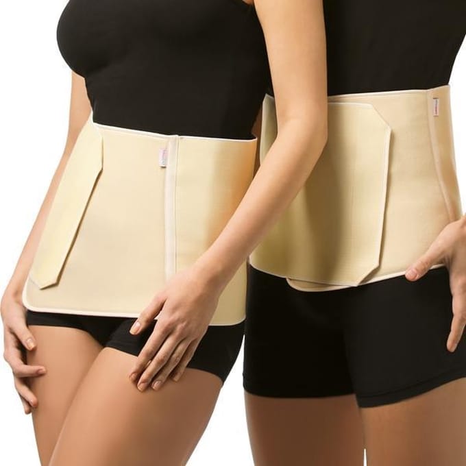 Buikband -Verstelbare Ondersteunende Band Lux - Elastische medische riem post-operatief -BEIGE - maat S