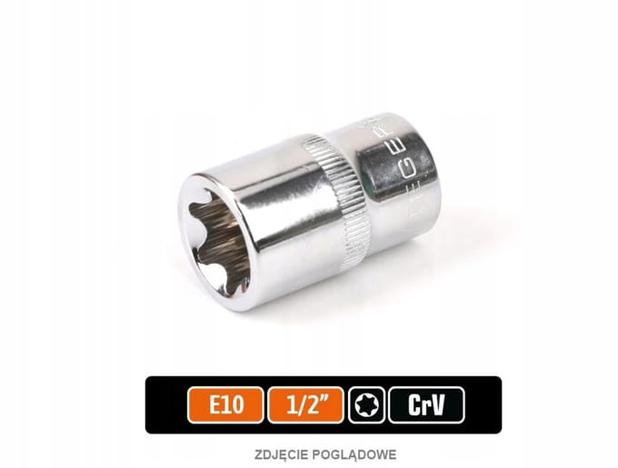 Teger Torx E10 Dsleutelopslag 1/2" CRV Staal