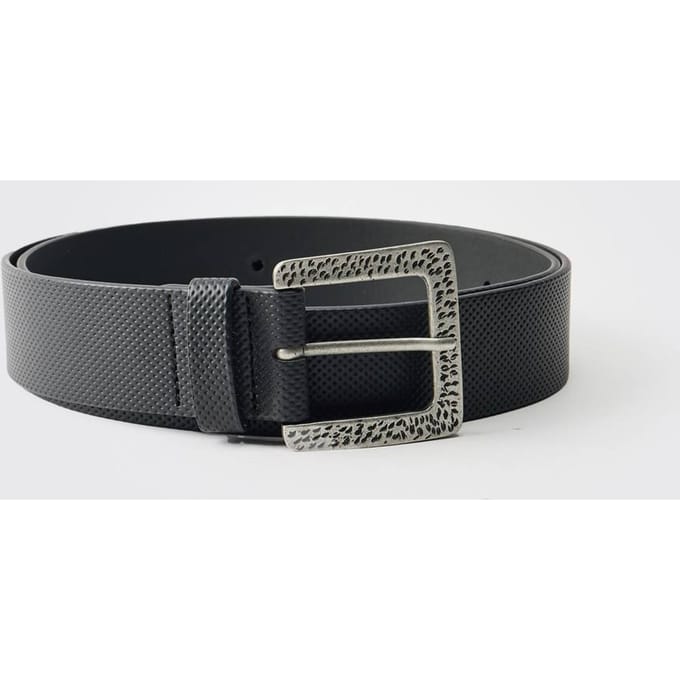 PU Belt With Silver Buckle | Black | Size Small