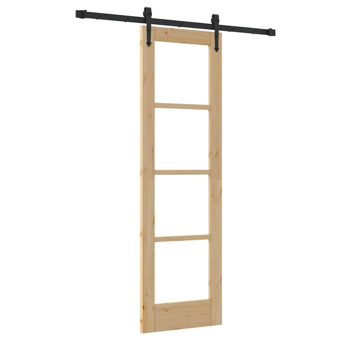 vidaXL - Schuifdeur - ORKDAL - 61 - x - 198,5 - cm - Massief - grenenhout - en - glas
