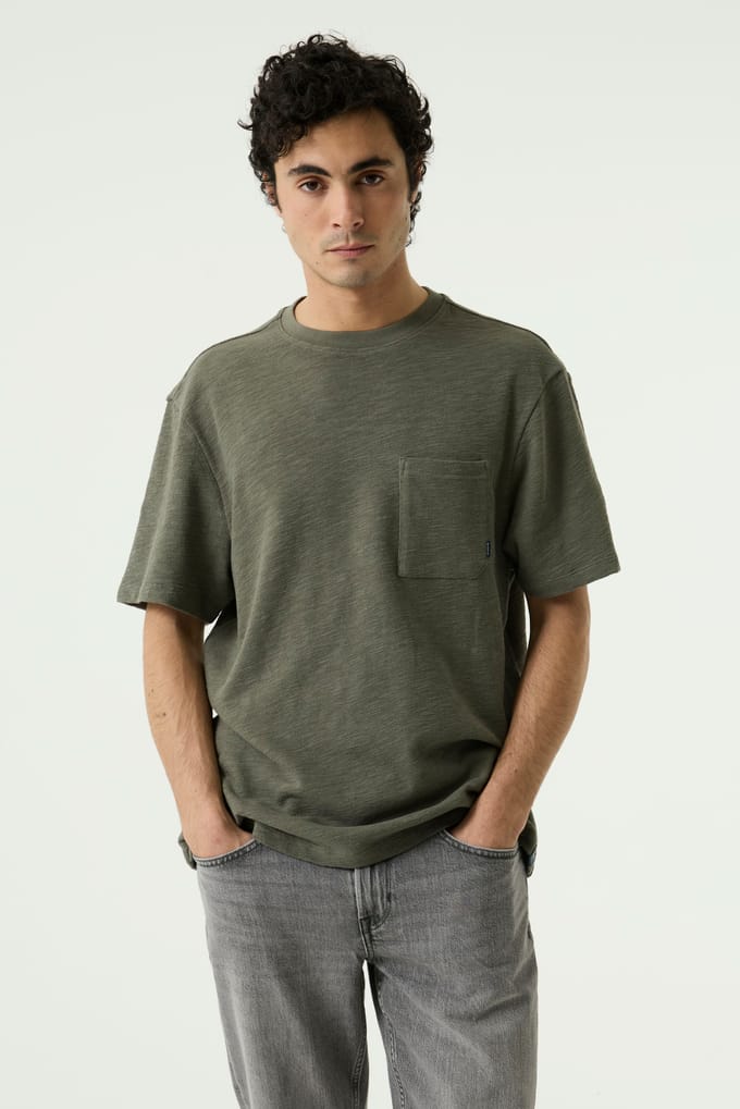 GARCIA Heren Effen T-shirt Groen Korte mouw