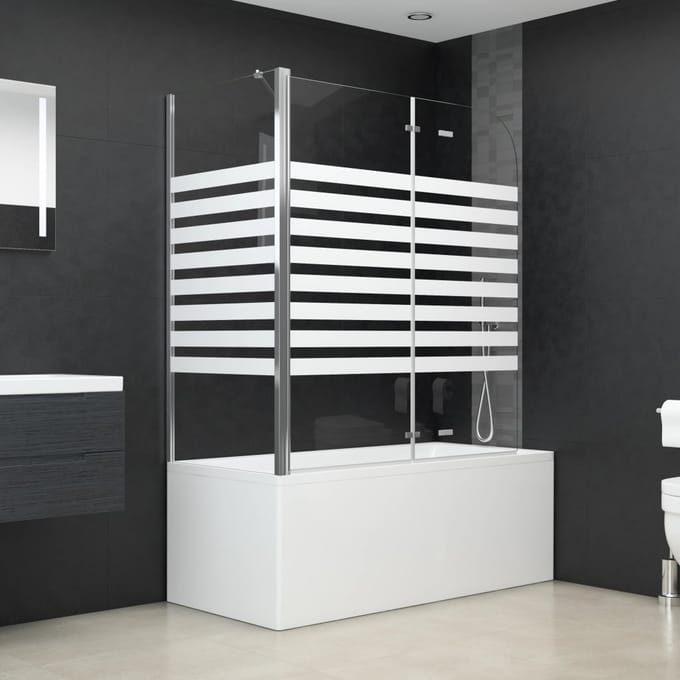 Vidaxl Paravent de Baignoire, 120x68x130 cm, Verre Trempé, Rayé