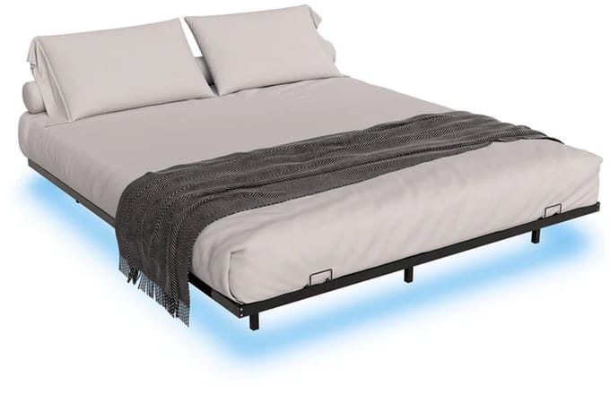 Metalen Bed Palamos - 180 x 200 cm - Incl. LED - Zwart