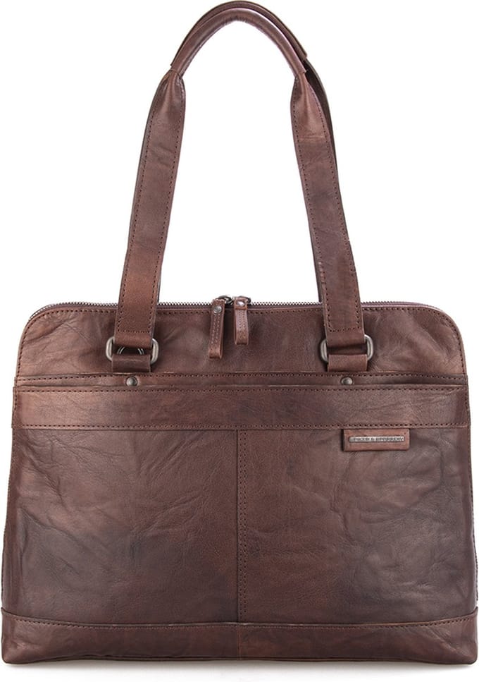 Leren Laptoptas met tabletvak - 15 inch - Eden - Donkerbruin