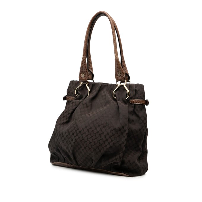 Tweedekans Geemboste Leren Accent Macadam Canvas Verticale Tote