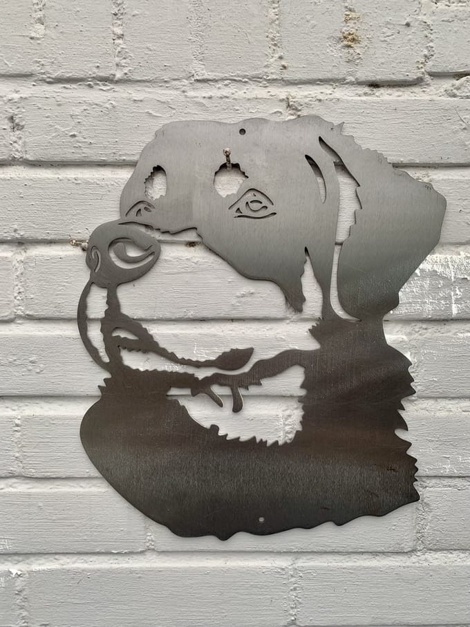 Metalen Hond - De Rotweiler - Wanddecoratie van metaal