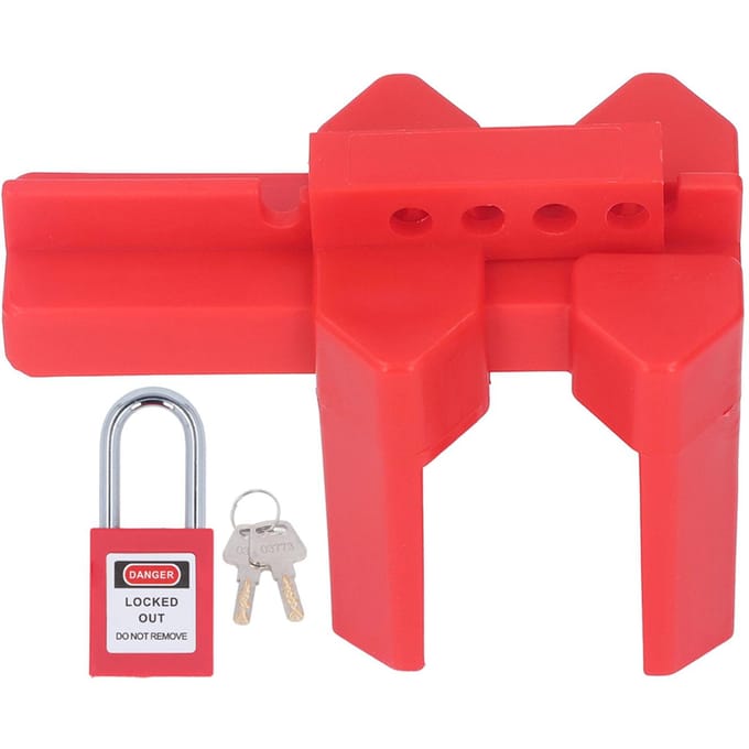 Verrouillage de vanne à bille à largeur réglable 38 mm Ensemble de verrouillage de sécurité pour industrie chimique électrique red