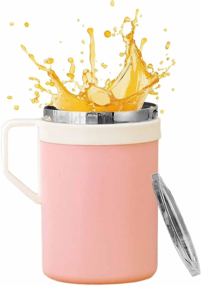 Isolerende Mok - Reisbeker Deksel - Dranken Warm Houden - Lekvrij Ontwerp - 550 ml - Roze