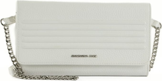 MANDARINA DUCK Leren Schoudertas Avondtas I-Con Wallet Bag Optical White Wit
