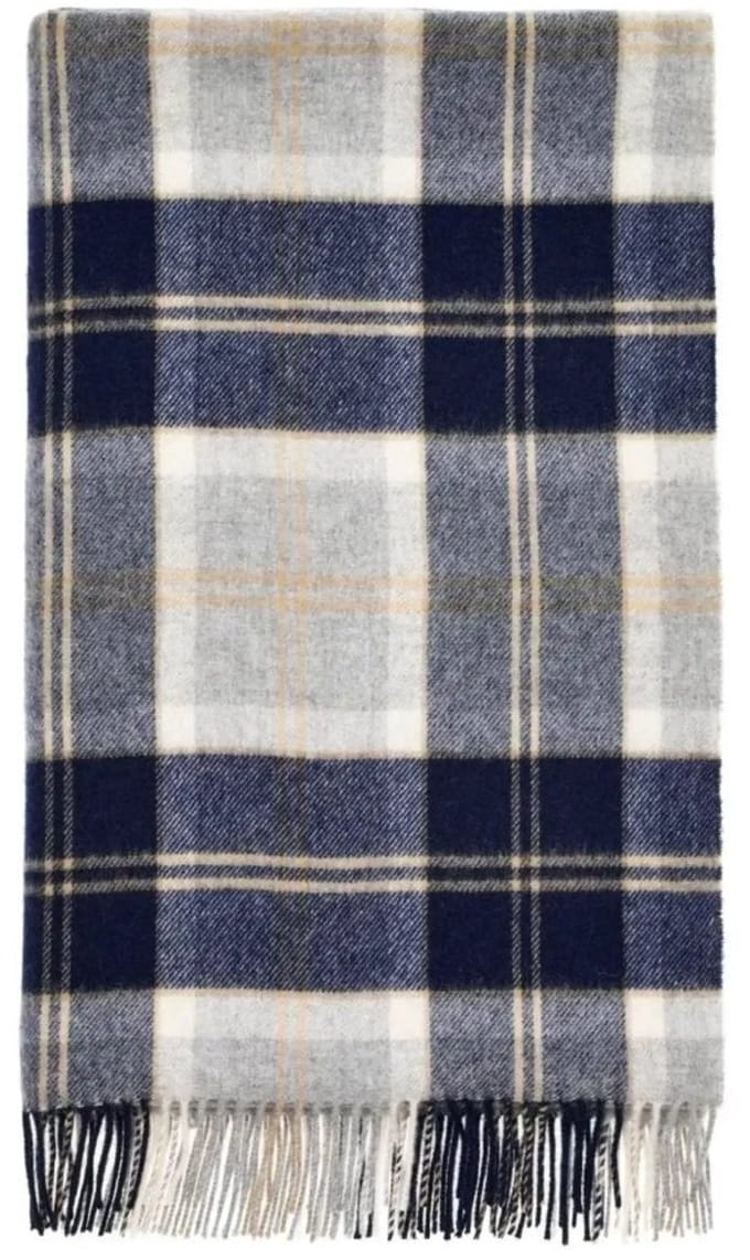 Plaid Tartan Bannockbane Silver - Merino Lamswol - 140x185 - Bronte by Moon