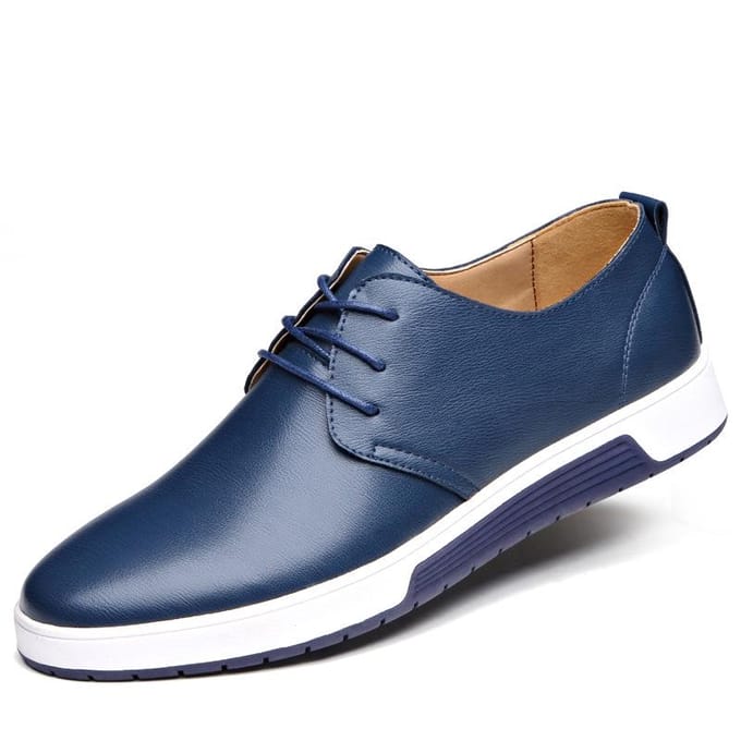 Chaussures décontractées à lacets et à bout pointu pour hommes 46 bleu
