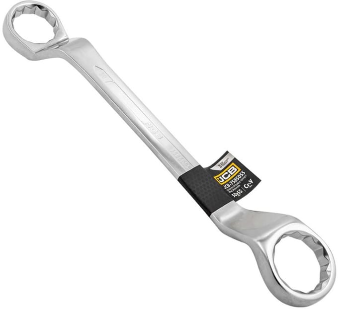 JCB 7585055 Serie - Gebogen Ringsleutel - 50x55 mm - 45° Hoek - CrV Staal