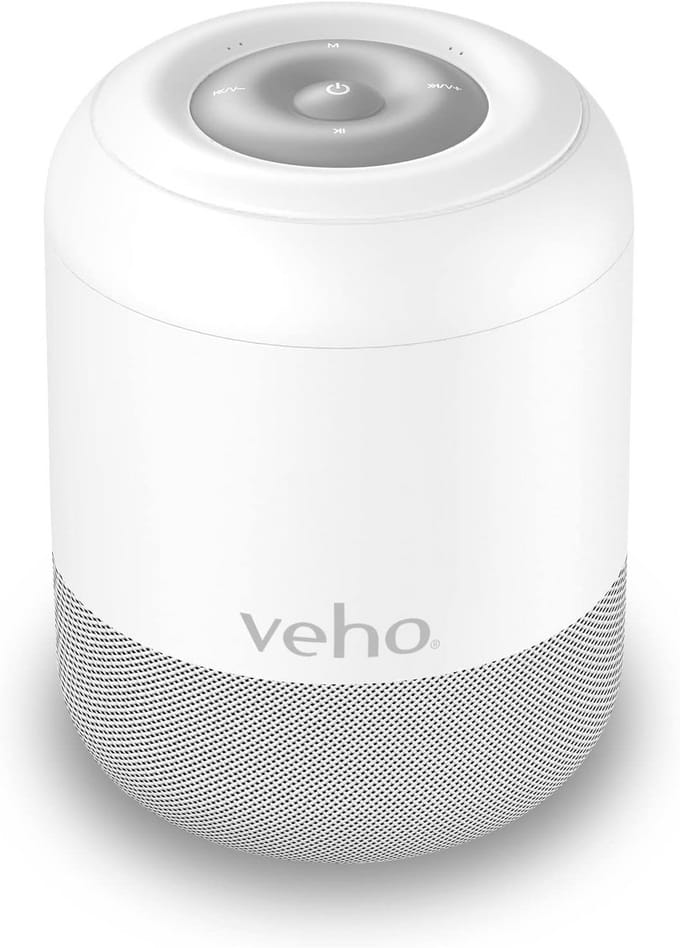 Draadloze Bluetooth speaker - 5 watt - 12 uur gebruik - microSD - koppelbaar - wit
