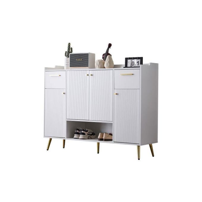 Schoenkast - MUVOE - 2 lades - 4 deuren - Wit - Modern design